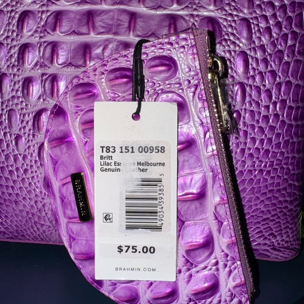 Brahmin Lilac Essence Melbourne coin/wallet NWT 💜